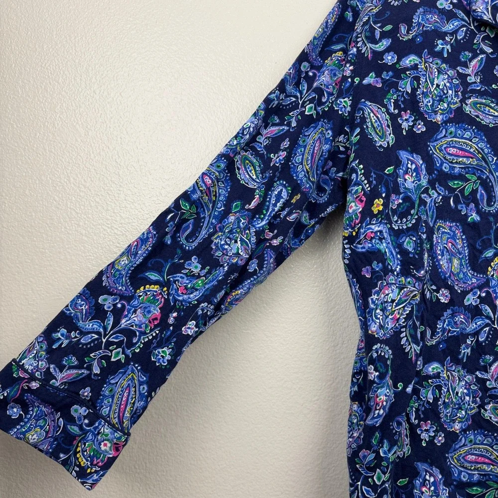 Lauren Ralph Lauren Pajamas Womens XL Blue Paisley Print Knit Sleepwear Set